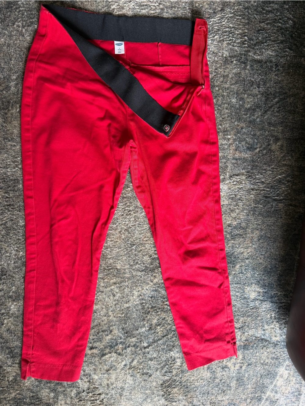 Old Navy Red Knit Pants with Black Waistband
